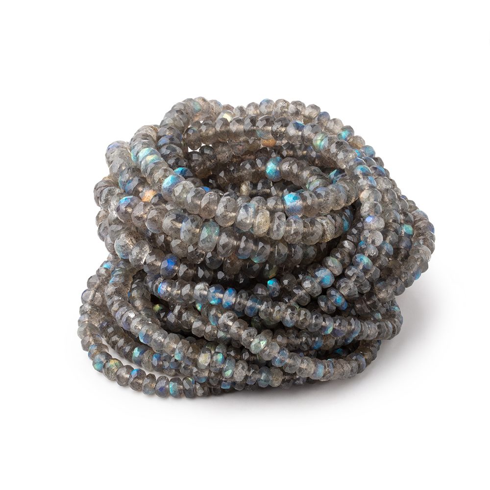 4-6mm Labradorite Faceted Rondelle Beads 17.5 inch 140 pieces
