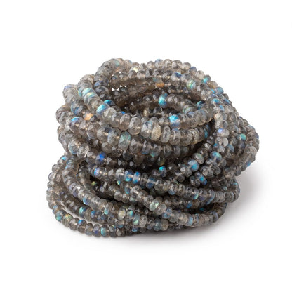 4-6mm Labradorite Faceted Rondelle Beads 17.5 inch 140 pieces