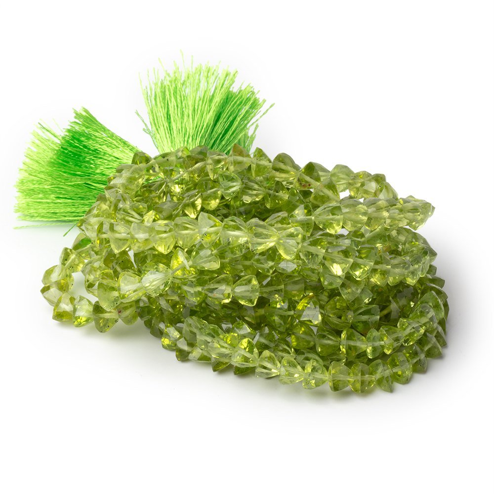 4-6mm Peridot Faceted Trillion Beads 16 inch 93 pieces AA