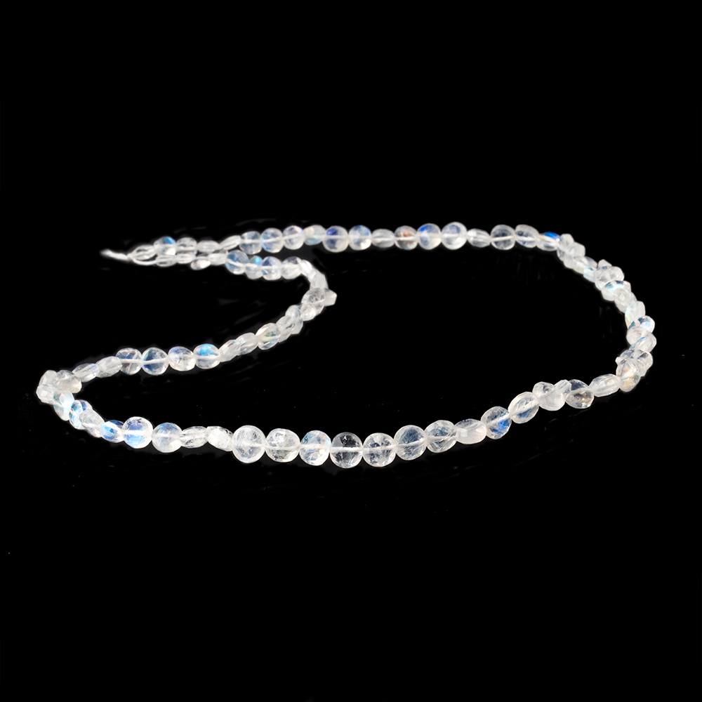 4-6mm Rainbow Moonstone Faceted Coin Beads 15 inch 82 pieces AA