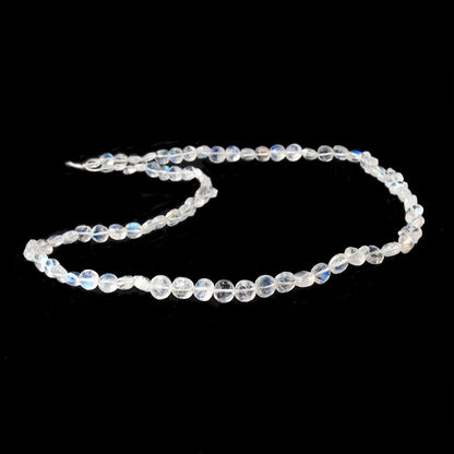 4-6mm Rainbow Moonstone Faceted Coin Beads 15 inch 82 pieces AA