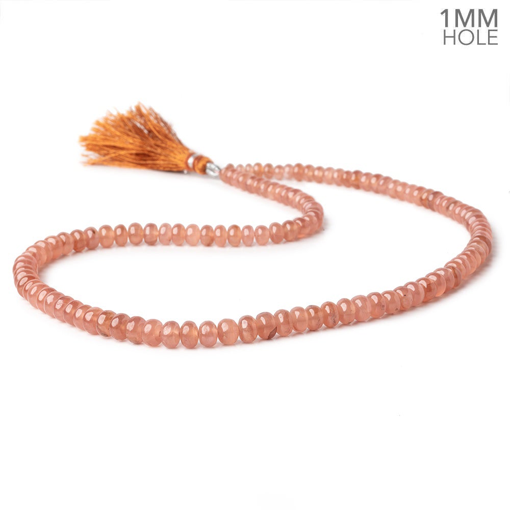 4-6mm Rhodochrosite plain rondelle beads 16 inch 118 pieces 1mm Large Hole
