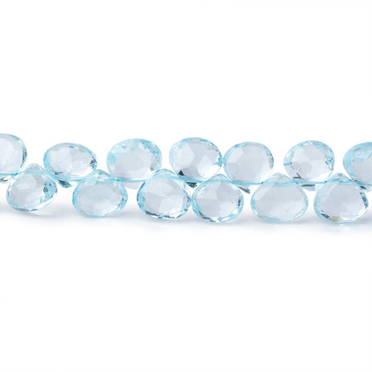 4-6mm Sky Blue Topaz Faceted Heart Beads 7.25 inch 58 pieces AAA
