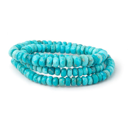 4-6mm Sleeping Beauty Turquoise Faceted Rondelle Beads 16 inch 140 pieces