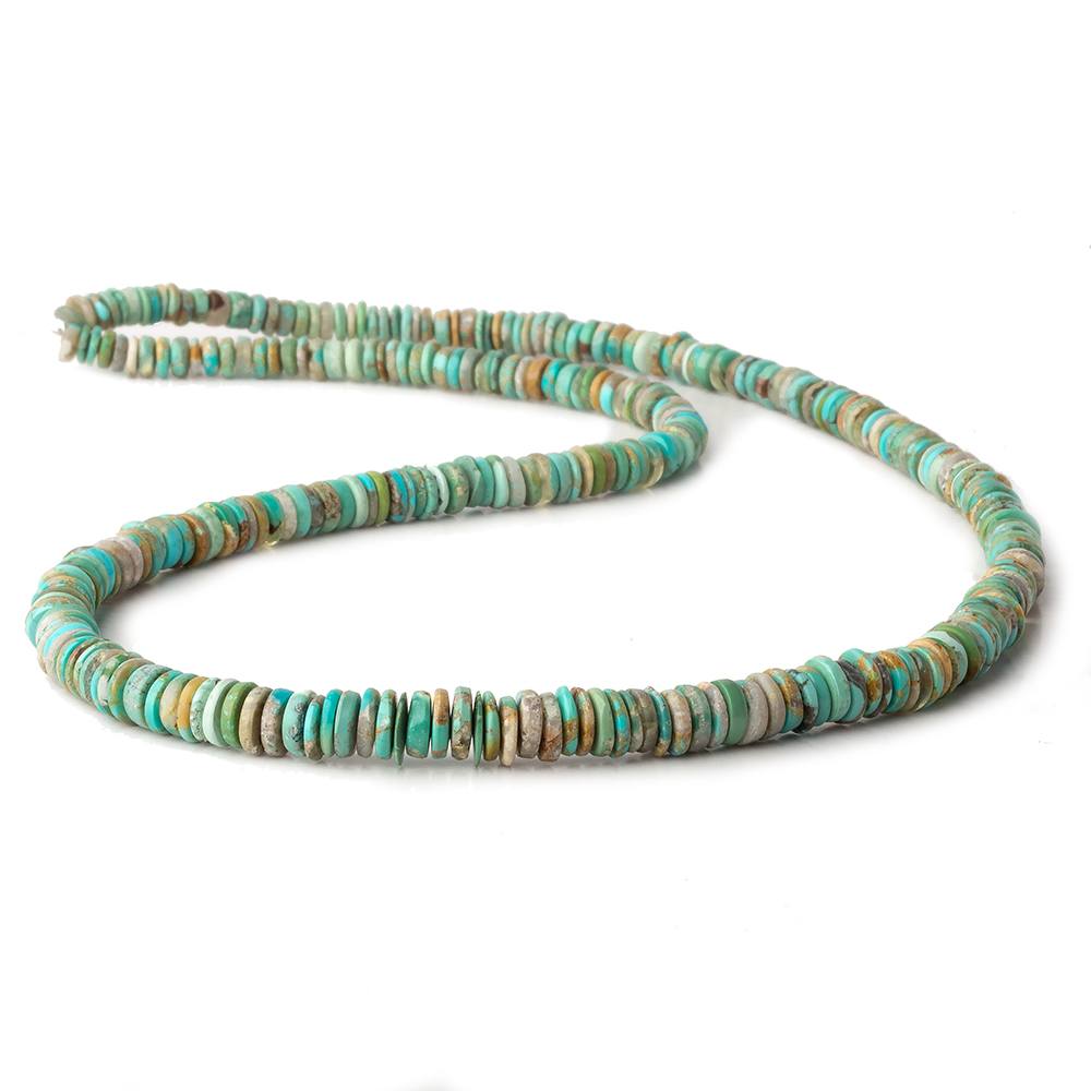 4-6mm Turquoise plain heshi beads 18 inch 305 pieces