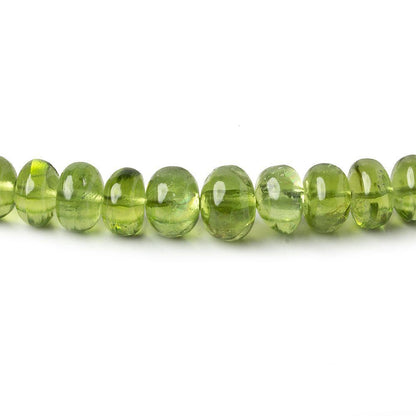 4-7.5mm Afghani Peridot Plain Rondelle Beads 18 inch 110 pieces AA