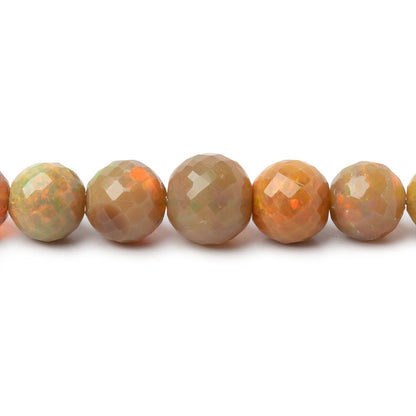 4-7.5mm Dark Golden Ethiopian Opal Faceted Rounds 18 inch 91 Beads AA