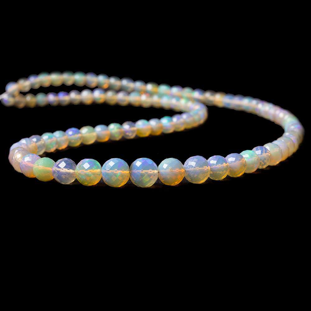 4-7.5mm Ethiopian Opal faceted round beads 16 inch 91 pieces
