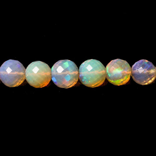 4-7.5mm Ethiopian Opal faceted round beads 16 inch 91 pieces