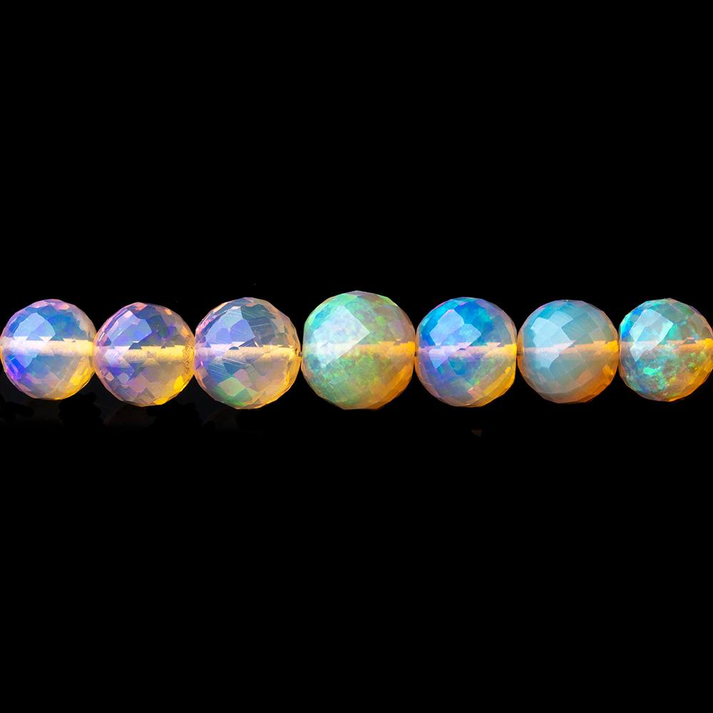 4-7.5mm Ethiopian Opal Faceted Round Beads 17 inch 96 pieces AAA