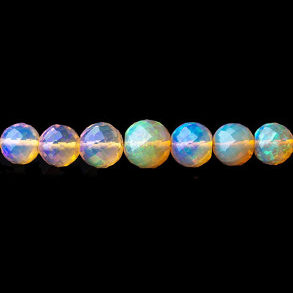 4-7.5mm Ethiopian Opal Faceted Round Beads 17 inch 96 pieces AAA