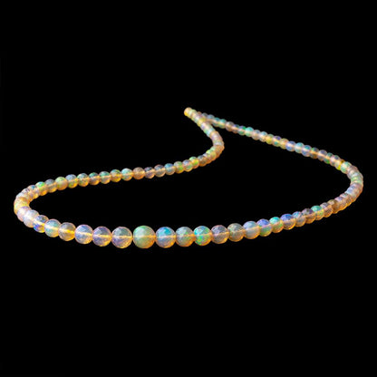 4-7.5mm Ethiopian Opal Faceted Round Beads 17 inch 96 pieces AAA