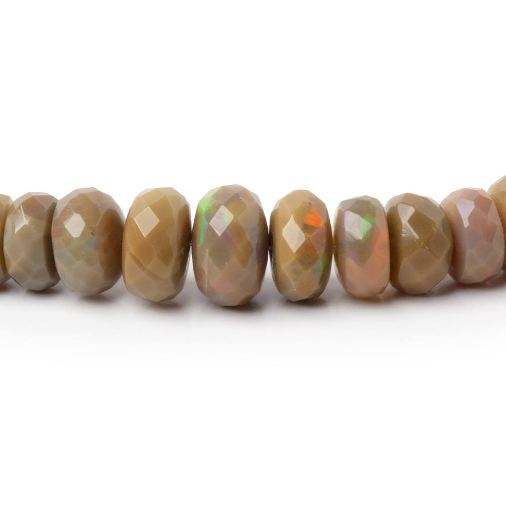 4-7.5mm Olive Brown Ethiopian Opal Faceted Rondelles 16.5 inch 154 Beads