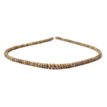 4-7.5mm Olive Brown Ethiopian Opal Faceted Rondelles 16.5 inch 154 Beads