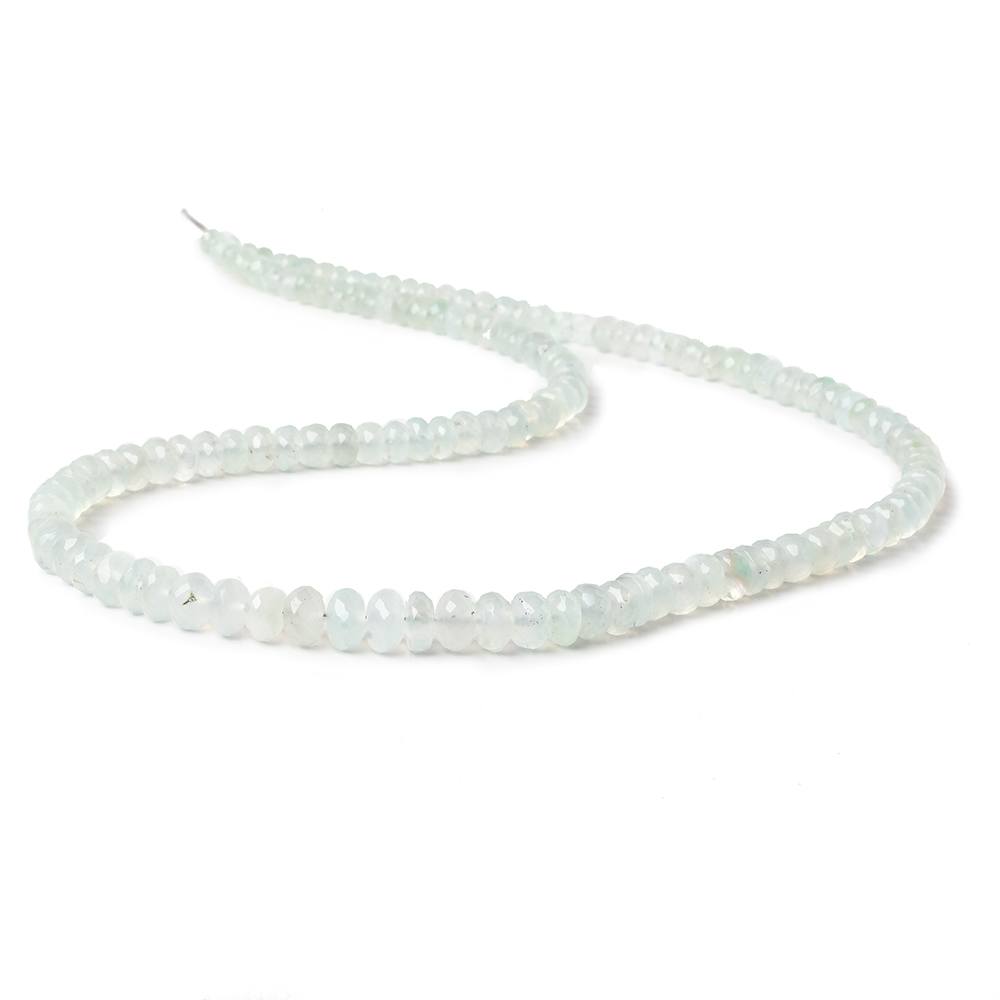 4-7mm Aqua Green Chalcedony faceted rondelles 18 inches 135 beads AA