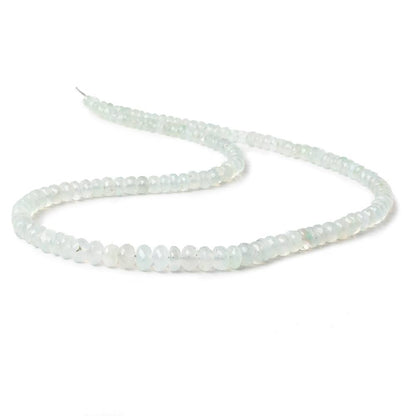 4-7mm Aqua Green Chalcedony faceted rondelles 18 inches 135 beads AA