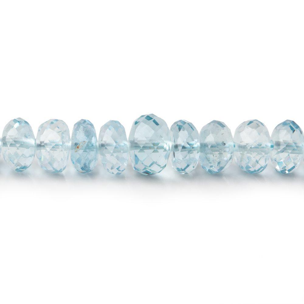 4-7mm Aquamarine Faceted Rondelle Beads 16 inch 142 pieces AA