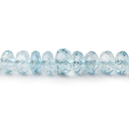 4-7mm Aquamarine Faceted Rondelle Beads 16 inch 142 pieces AA