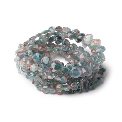 4-7mm Bi-Color Indicolite Tourmaline Faceted Heart 15.5 inch 75 Beads