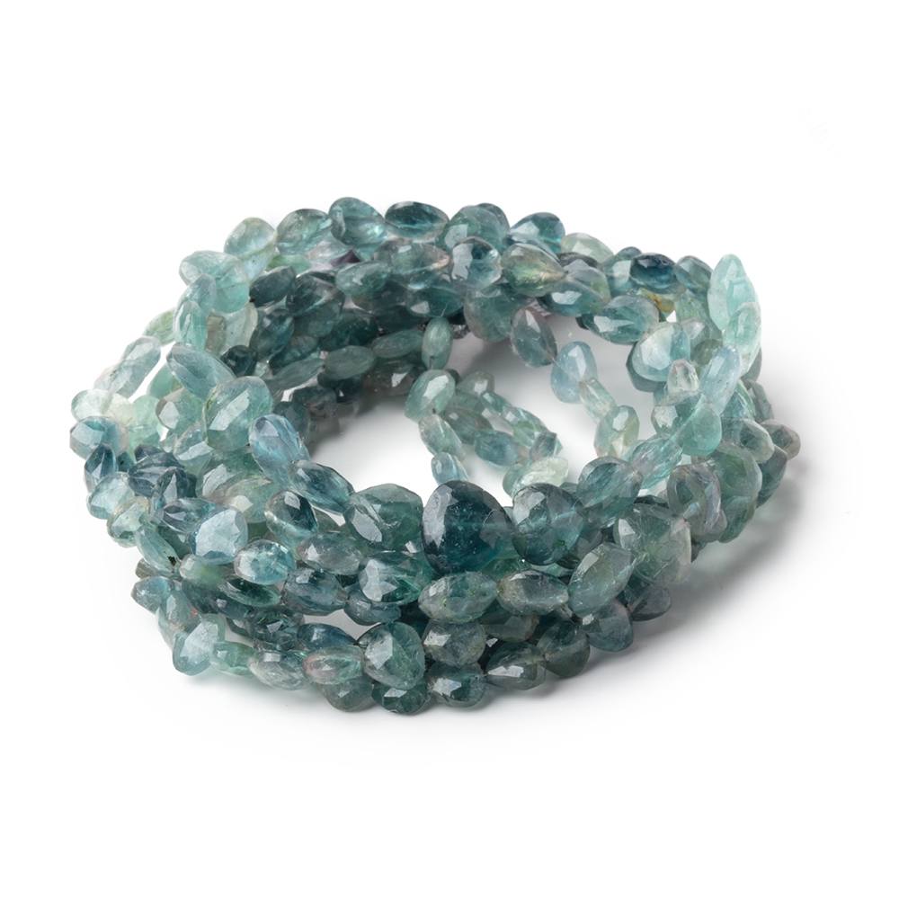 4-7mm Bi-Color Indicolite Tourmaline Faceted Heart 15.5 inch 78 Beads