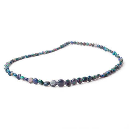 4-7mm Black Ethiopian Opal Plain Coin Beads 15.5 inch 81 pieces AA