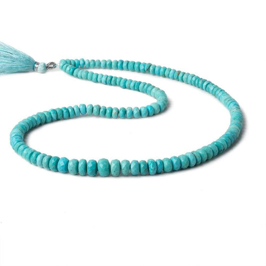 4-7mm Blue Turquoise faceted rondelles 16 inch 135 beads A