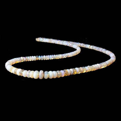 4-7mm Cream & Golden Australian Opal plain rondelles 18 inch 190 beads