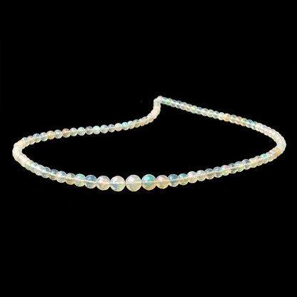 4-7mm Creamy Ethiopian Opal Faceted Rounds 17 inch 97 Beads AAA