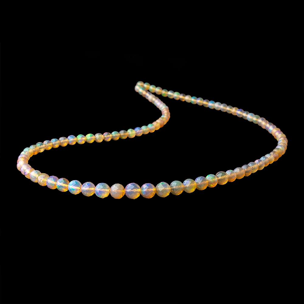 4-7mm Ethiopian Opal Faceted Round Beads 17 inch 97 pieces AAA