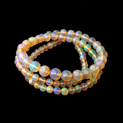 4-7mm Ethiopian Opal Faceted Round Beads 17 inch 97 pieces AAA