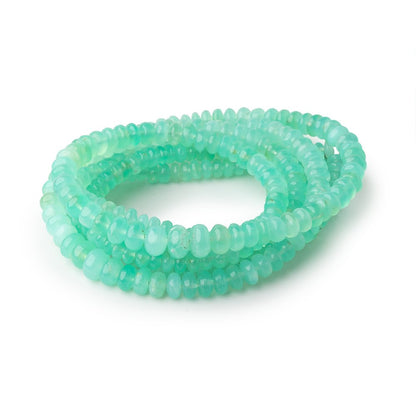 4-7mm Green Tanzanian Opal plain rondelles 18 inch 169 beads AA