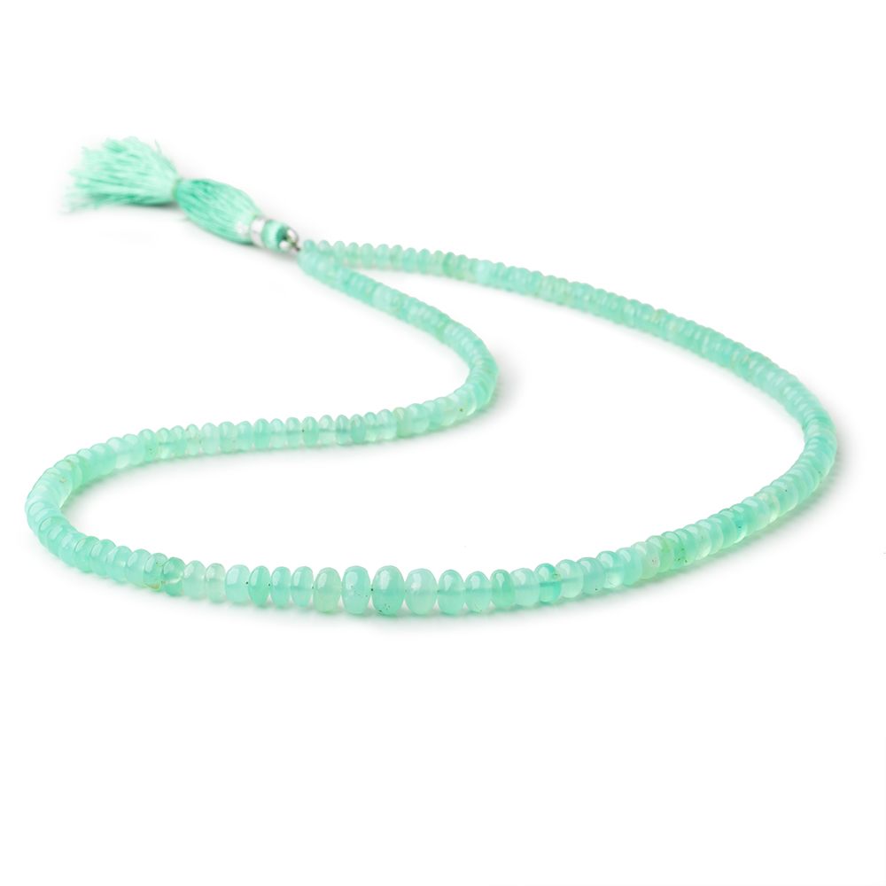 4-7mm Green Tanzanian Opal plain rondelles 18 inch 169 beads AA