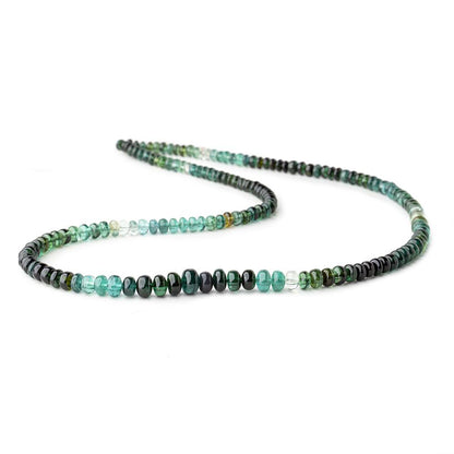 4-7mm Indicolite Blue & Chrome Green Tourmaline Plain Rondelles 18 inch 160 pieces AA