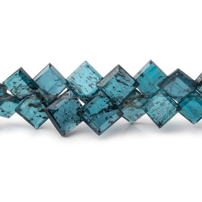 4.5-8mm Indigo Kyanite Bevel Cut Square Beads 7.5 inch 57 pieces