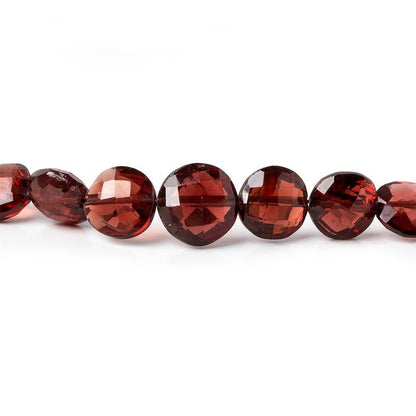 6-8mm Mozambique Garnet Faceted Coin Beads 15.5 inch 58 pieces