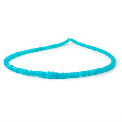 4-7mm Neon Blue Ethiopian Opal Faceted Heishi 14 inch 200 Beads AA
