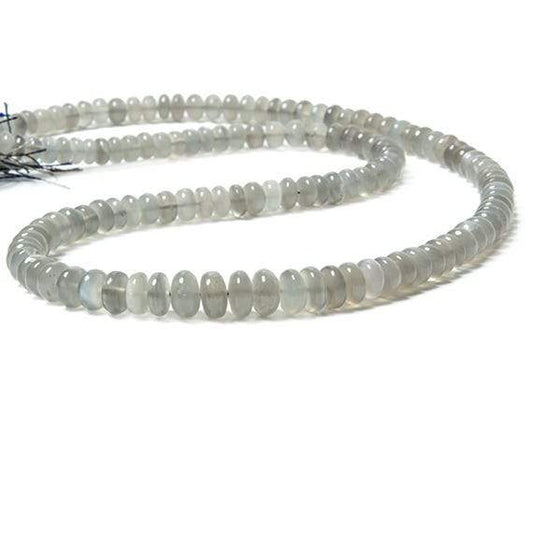 4-7mm Platinum Moonstone Plain Rondelle Beads 18 inch 150 pcs