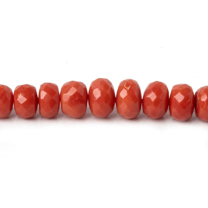2-4mm Natural Red Italian Coral faceted rondelles 18 inch 170 pieces AA