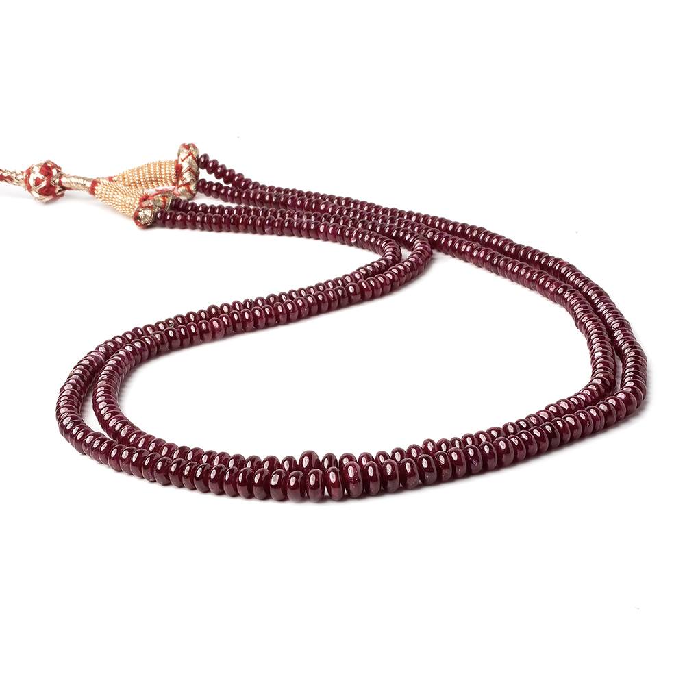 4-7mm Ruby plain rondelle Beads 2 Strands 39 inches