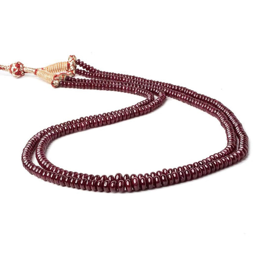 4-7mm Ruby plain rondelle Beads 2 Strands 39 inches