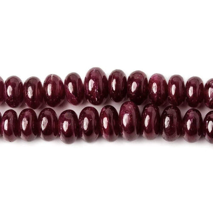 4-7mm Ruby plain rondelle Beads 2 Strands 39 inches