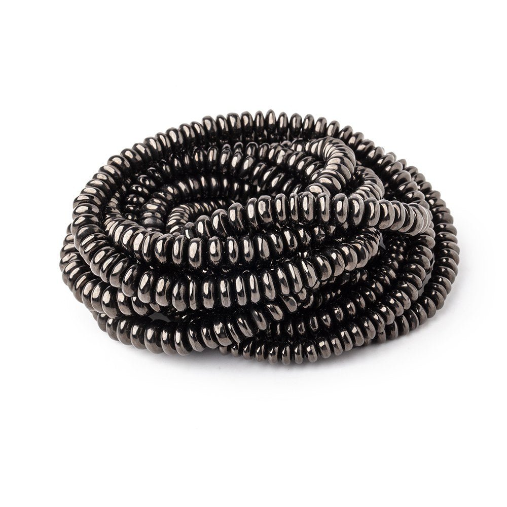 4-7mm Shungite Plain Rondelle Beads 18 inch 190 pieces