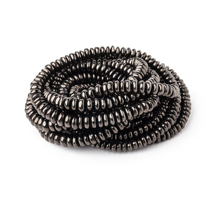 4-7mm Shungite Plain Rondelle Beads 18 inch 190 pieces