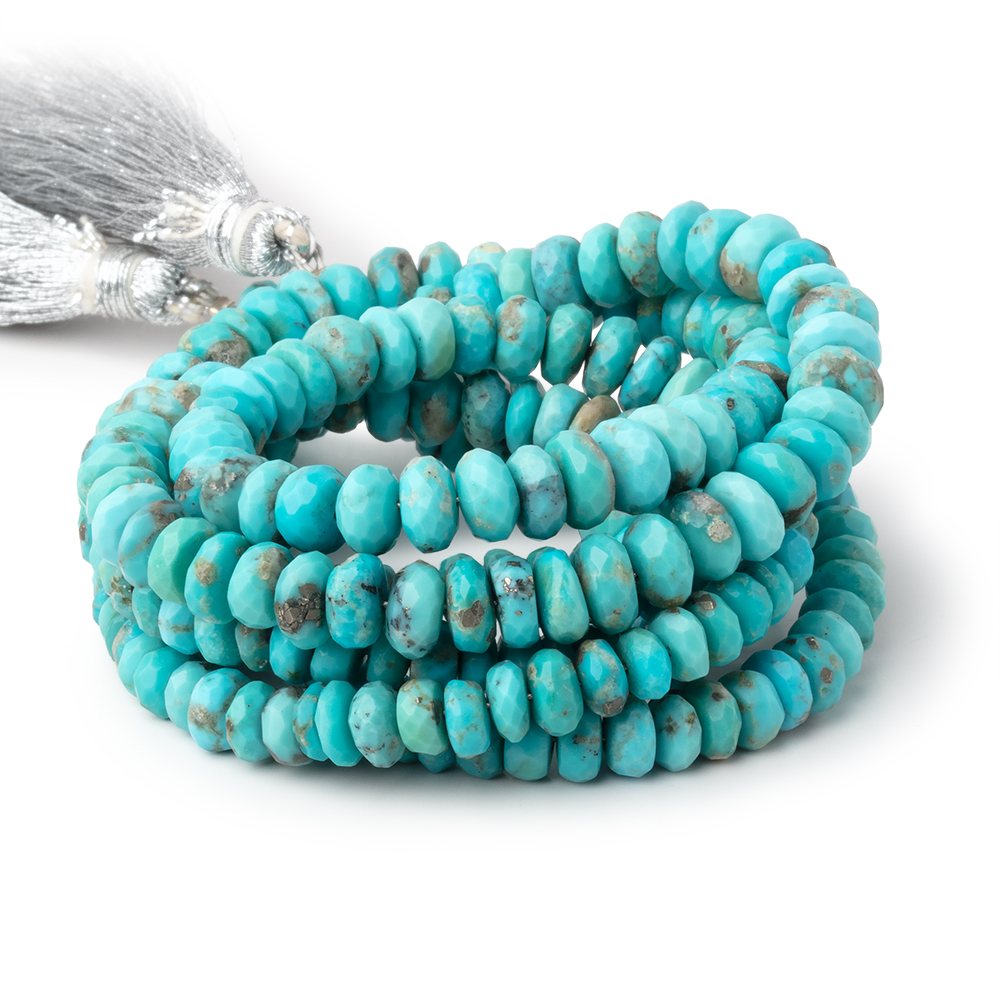 4-7mm Sleeping Beauty Turquoise Faceted Rondelle Beads 16 inch 240 pieces AA