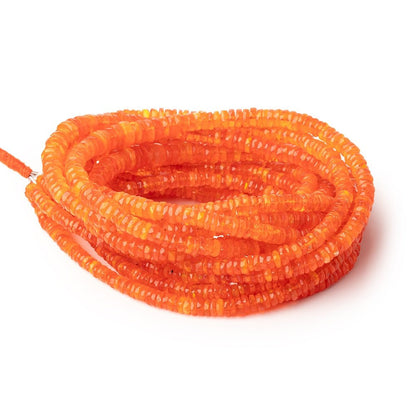 4-7mm Tangerine Ethiopian Opal Faceted Heishi 16 inch 240 Beads AA