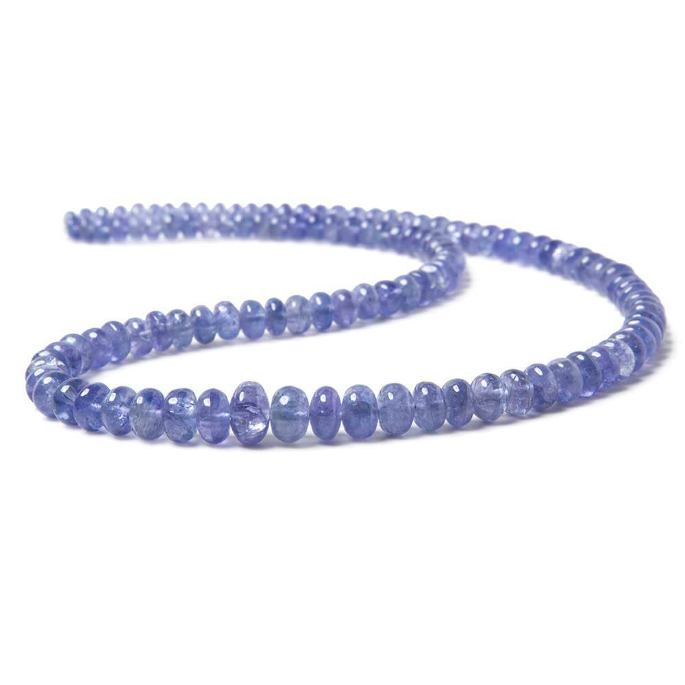 4-7mm Tanzanite Beads Plain Rondelle, A Grade 16 inch 117 pieces