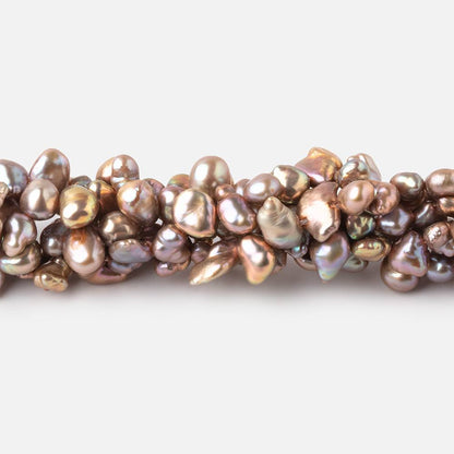 4-7mm Tri-Color Taupe Top Drilled Keshi Freshwater Pearl 14.75 inch 89 pieces