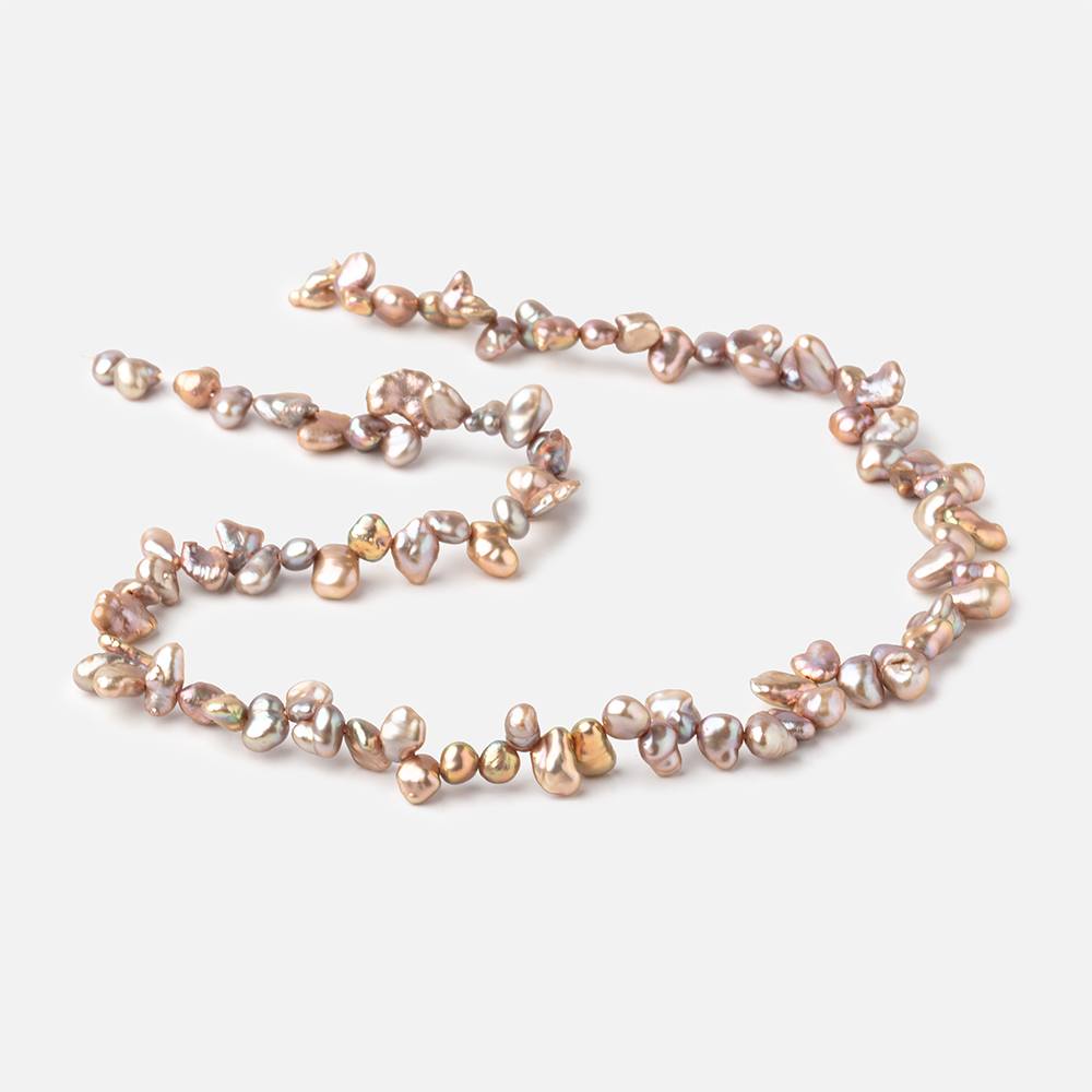 4-7mm Tri-Color Taupe Top Drilled Keshi Freshwater Pearl 14.75 inch 89 pieces