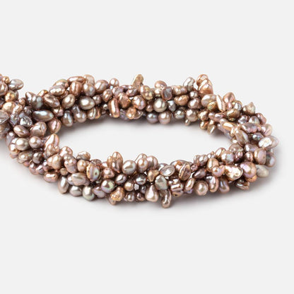 4-7mm Tri-Color Taupe Top Drilled Keshi Freshwater Pearl 14.75 inch 89 pieces