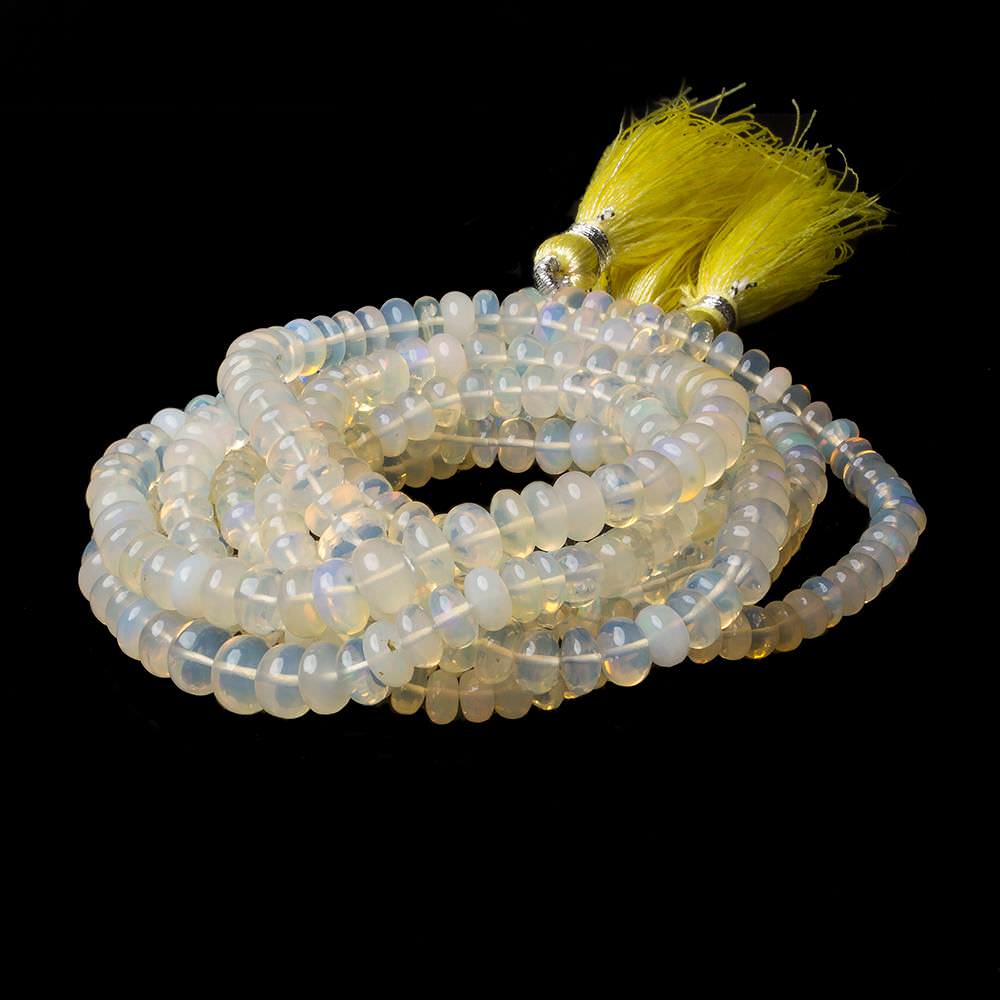 4-7mm White Ethiopian Opal Plain Rondelle beads 18 inch 146 pieces